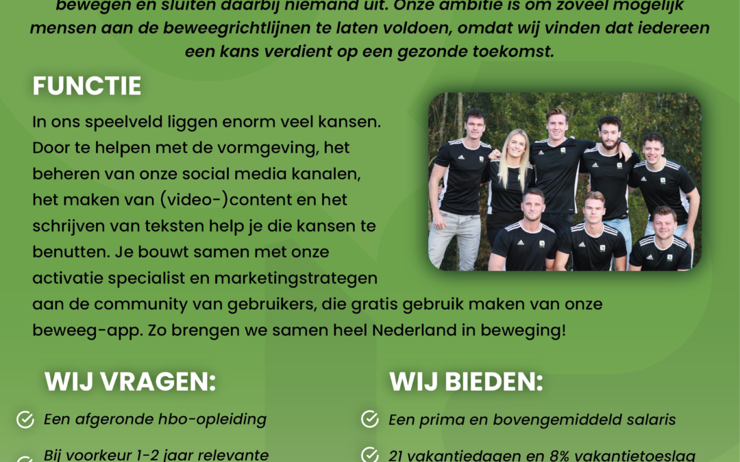 VACATURE: Parttime Marketeer